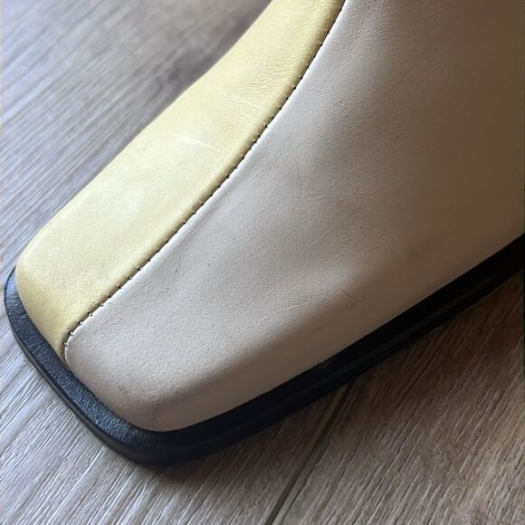 New Free People Twice As Nice Ankle Boots Vintage Retro Yellow & White US 8 - Picture 11 of 11